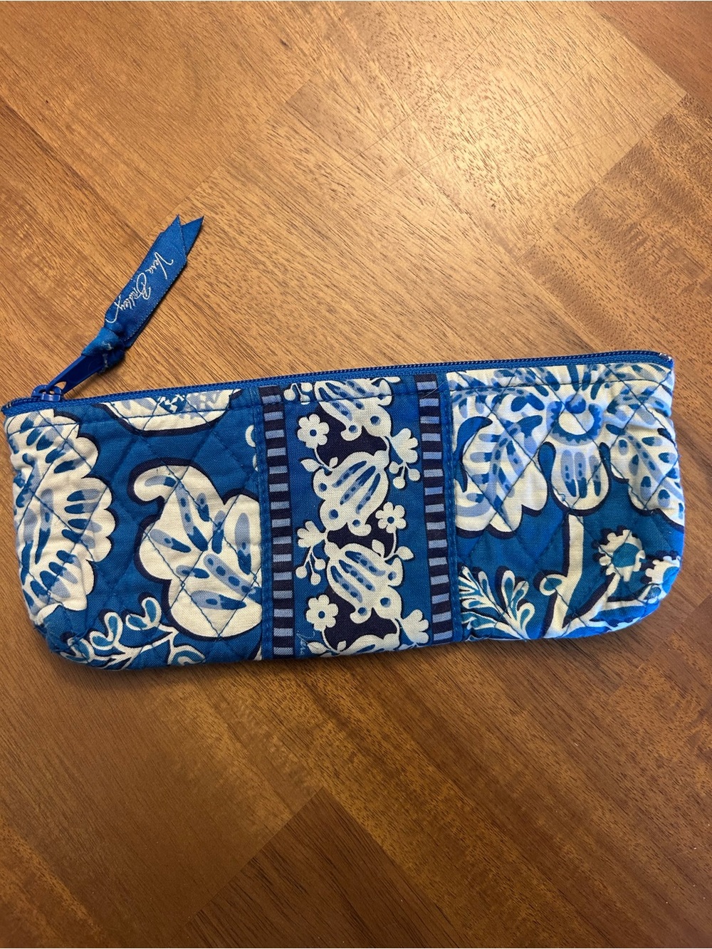 Vera Bradley Blue Lagoon Brush & Pencil Cosmetic Case